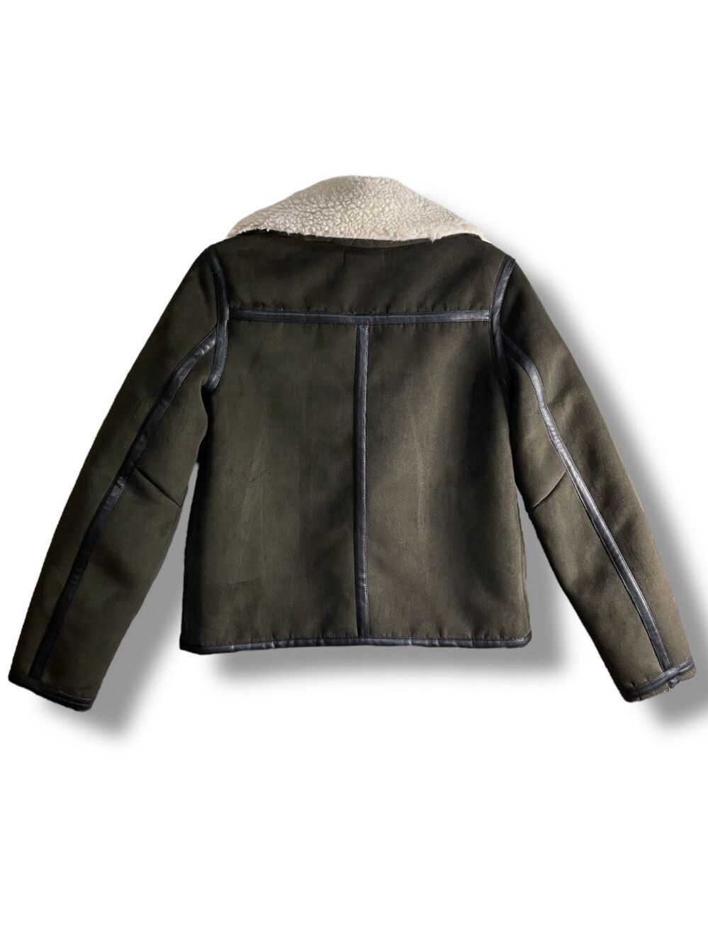 Aviator Bomber Jacket Coat Khaki Army Green Women’s Size XS - Picture 4 of 11